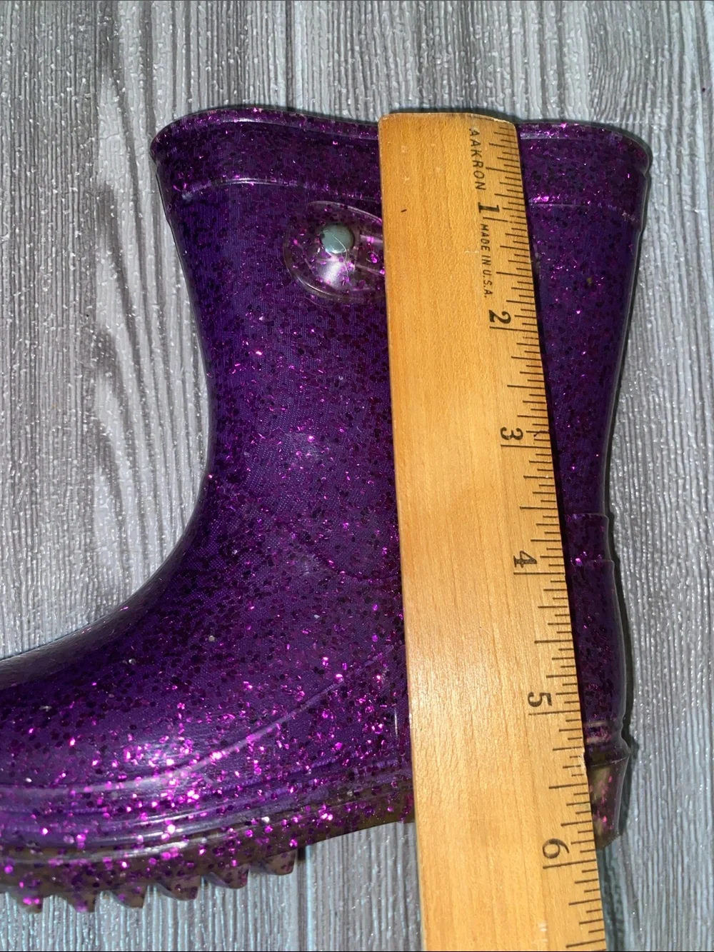 Kids Purple Glitter Rain Boots